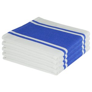 Home Colors Cotton Premium Vintage Stripes Quality Kitchen Towels Blue 20″ x 28″ – Set of 4