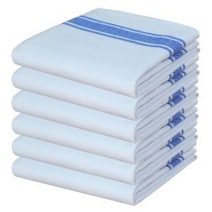 HOME COLORS.IN Cotton Super Absorbent and Quick Dry Hand Towels, Bar, Spa, Dish, Kitchen, Cleaning Cloths, Drying and Floor Wipes (17 x 27 inch, White) - Pack of 6