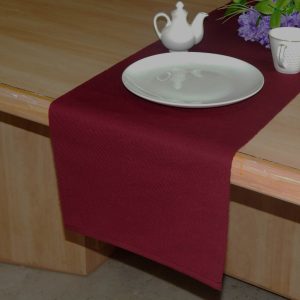 cotton ribbed table runner maroon