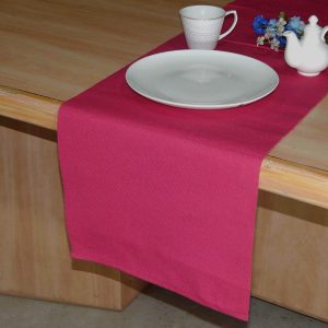 cotton ribbed table runner pink