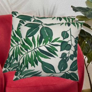 Tropical leaf cushion cover