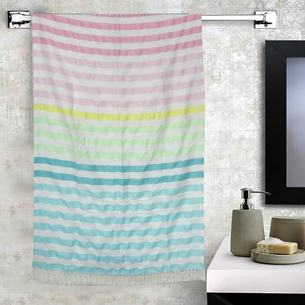 home colors rainbow stripes bath towel
