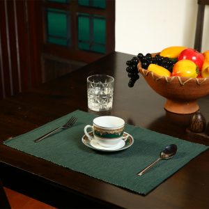 Home colors solid ribbed table mats green