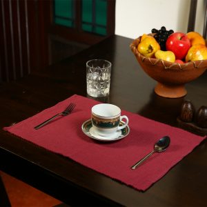 Home Colors Solid Ribbed table mats maroon