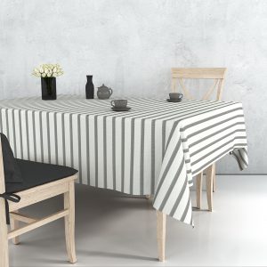Dot Matrix Striped Printed Cotton 6 Seater Table Cover