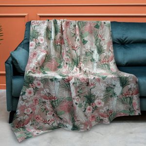 Jungle Parrot Printed Cotton Couch Throw