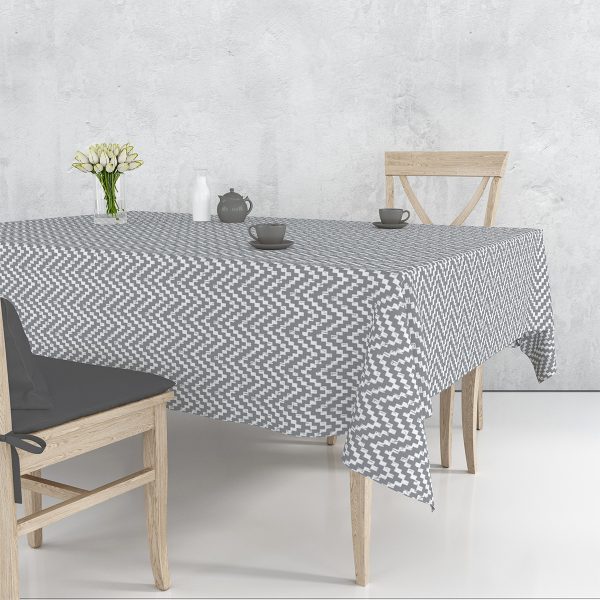 Zig Zag Printed Pattern 6 Seater Table Cover